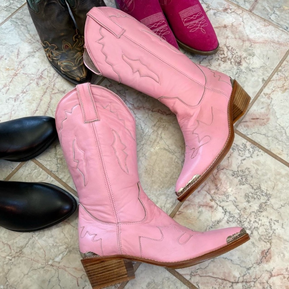 Brand new Tanah Folk Pink Mid-Calf Boots from Tanah Folk Australia — never worn
